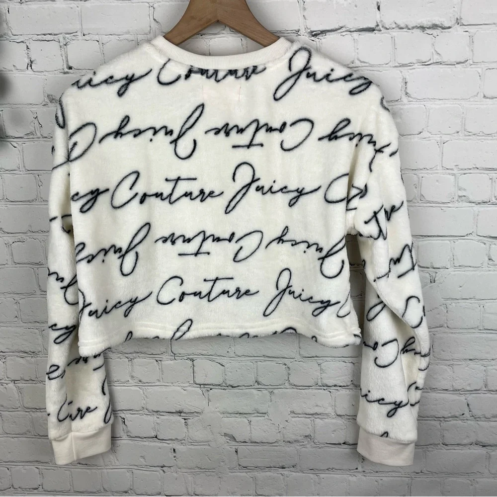 JUICY COUTURE Luxe Plush Crop Sleepwear Top size M - Picture 4 of 5